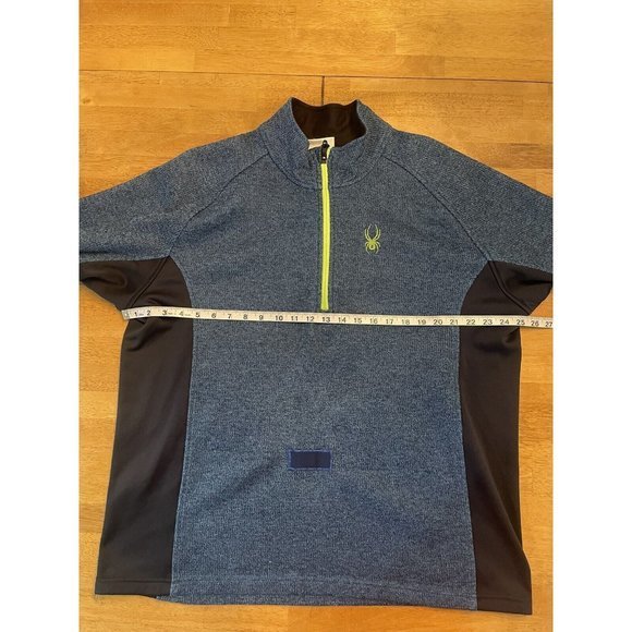 Spyder Sweater Adult XXL Blue Neon Quarter Zip Outdoors Jacket Coat Mens - Picture 6 of 9